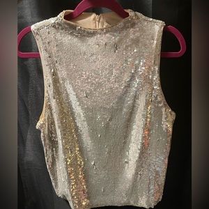 Zara Cream Sequin Top